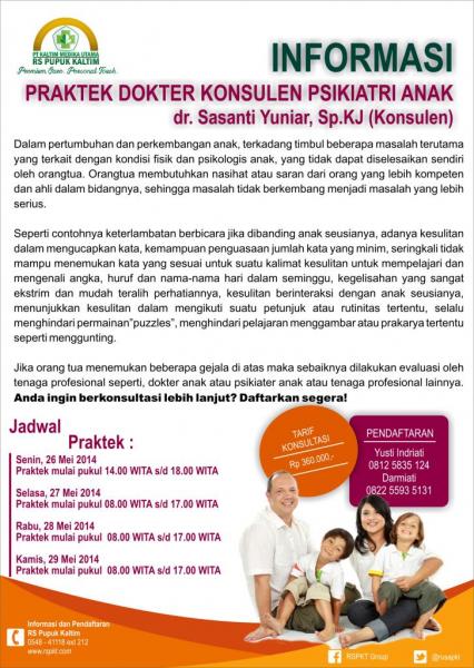 Dokter Sasanti Konsulen Psikiatri Anak